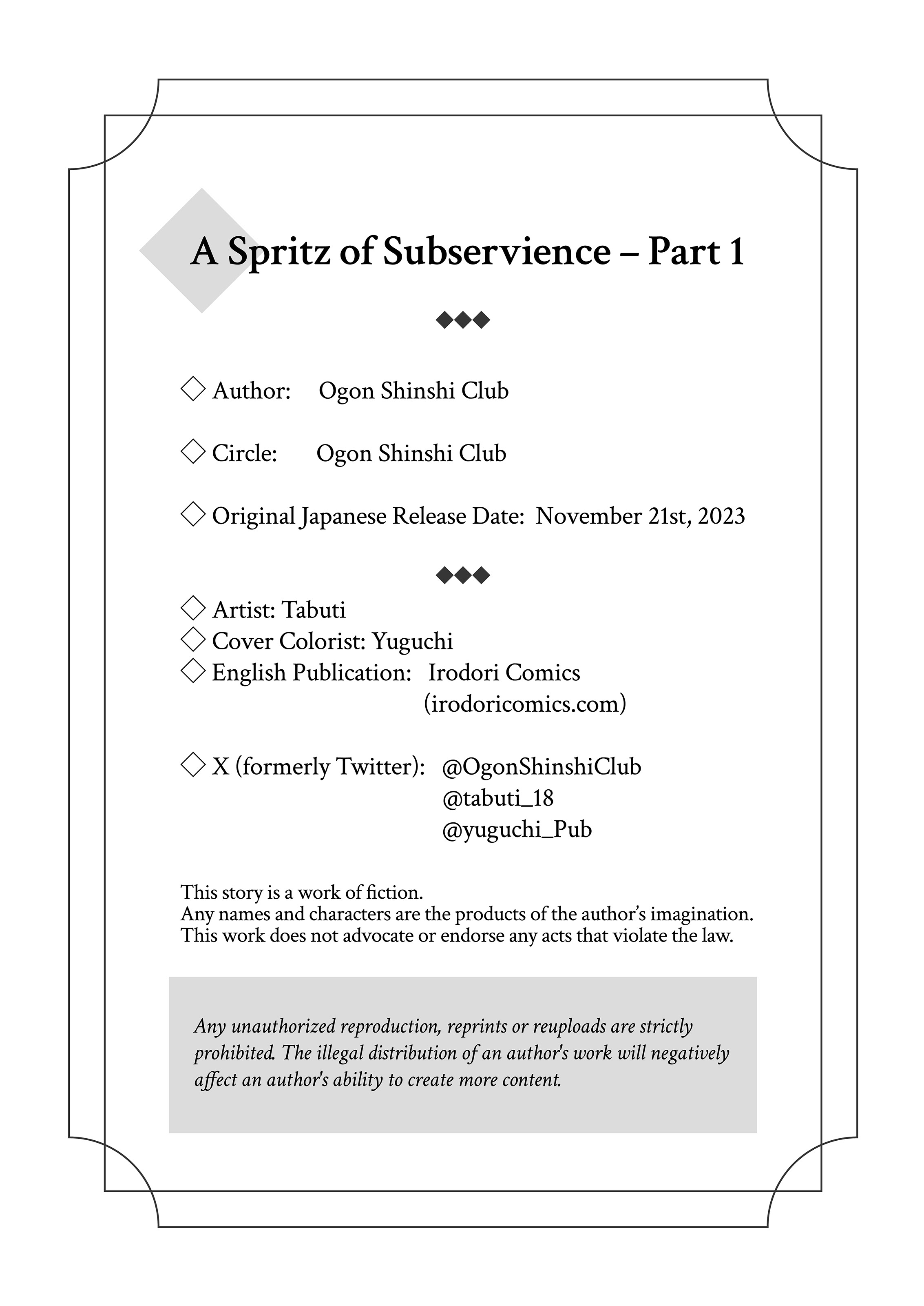 A Spritz of Subservience Chapter 1