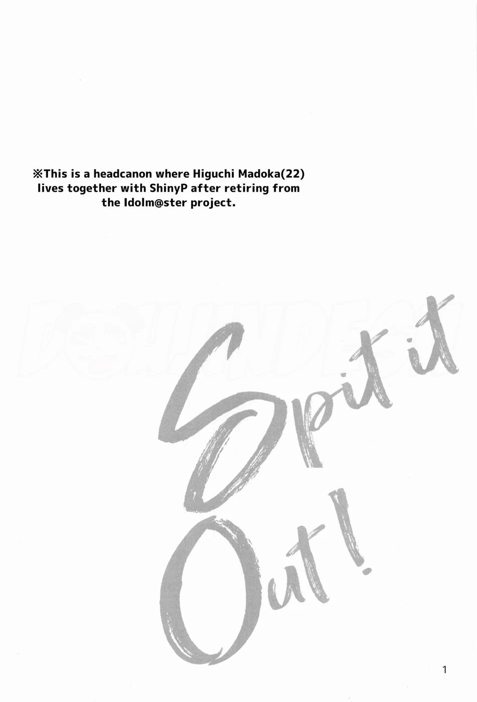 Spit it Out! Chapter 1