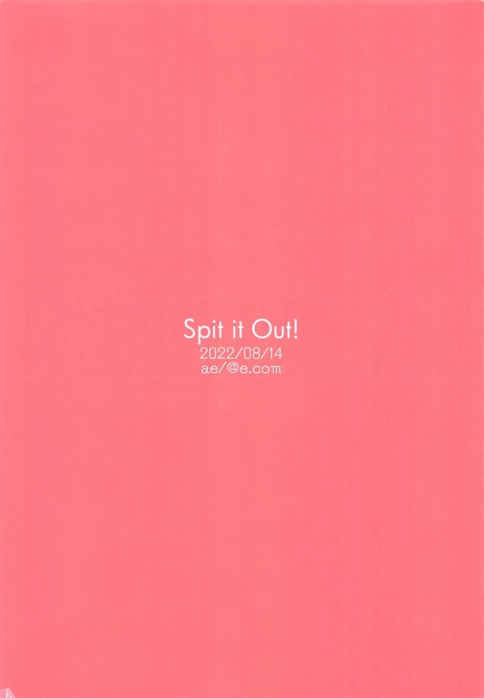 Spit it Out! Chapter 1