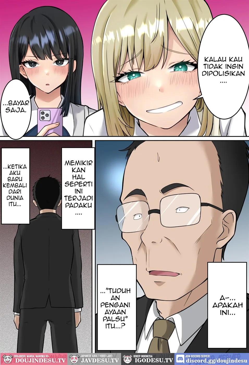 Isekai Kaeri no Chuunen Oyaji ga Gal JK-tachi ni Chikan Enzai o Fukkakerareta node Saimin Mahou de Shikaeshi suru Hanashi Zenpen Chapter 1