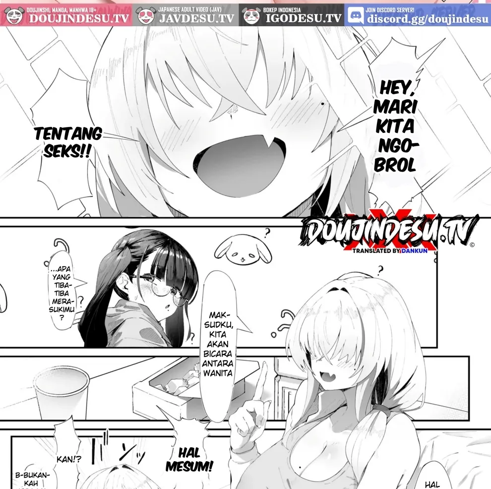 Koko de no Ohanashi wa Subete Mousou desu!! Jimi Kyonyuu Megane-chan to Mekakure Kyonyuu Gal-chan Futari no Yoru no Mousou Waidan Chapter 1