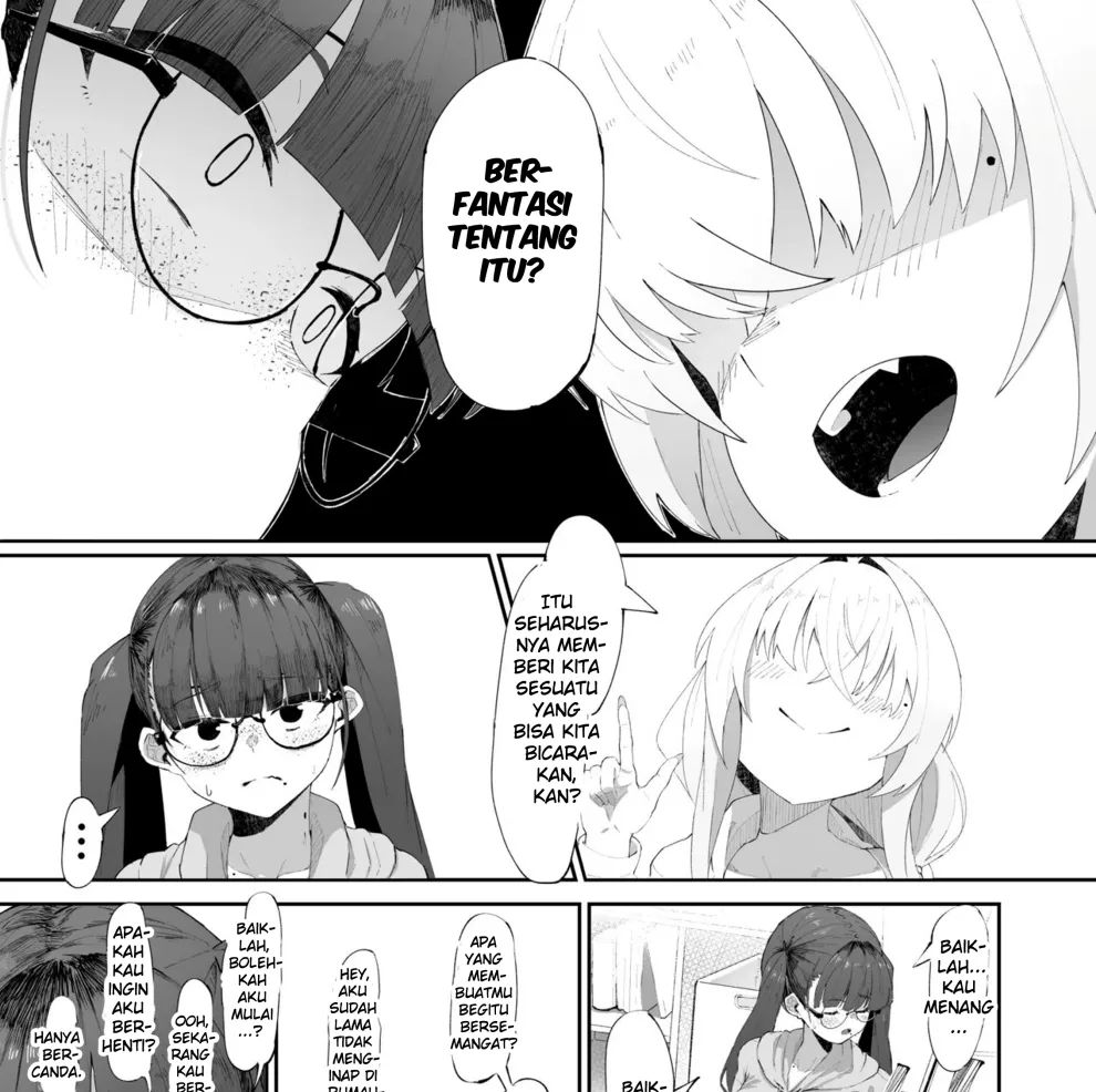 Koko de no Ohanashi wa Subete Mousou desu!! Jimi Kyonyuu Megane-chan to Mekakure Kyonyuu Gal-chan Futari no Yoru no Mousou Waidan Chapter 1