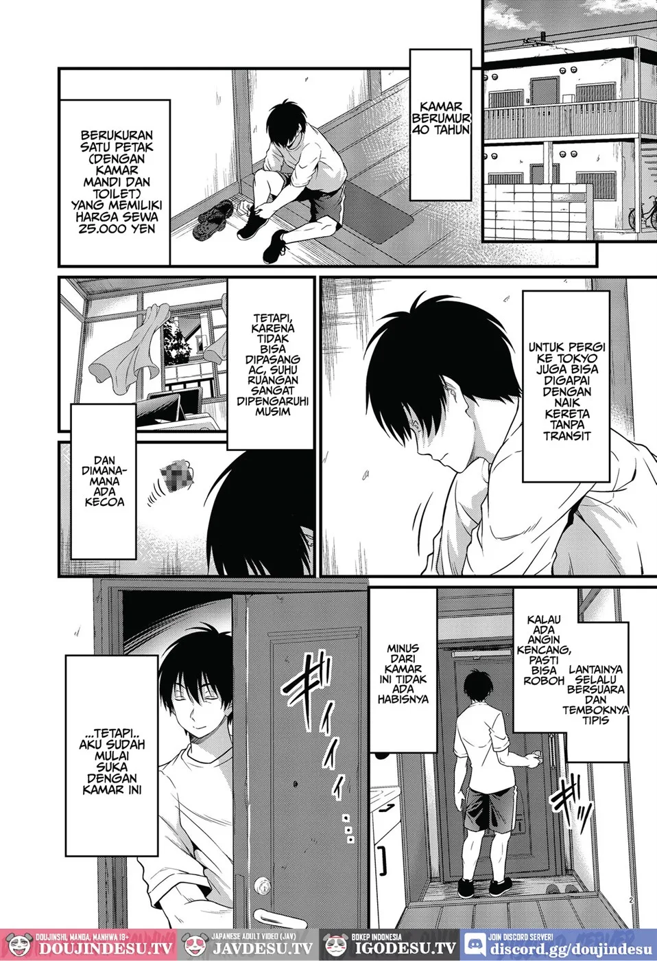 Yojouhan Ikken Apart de Komochi Dosukebe Rinjin to Asedaku Noukou na Otsukiai Chapter 1