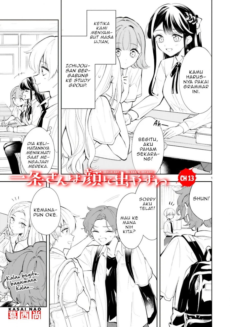 Ichijou-san wa Kao ni Deyasui Chapter 13