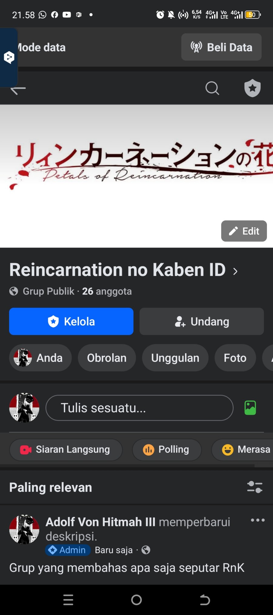 Reincarnation no Kaben Chapter 57