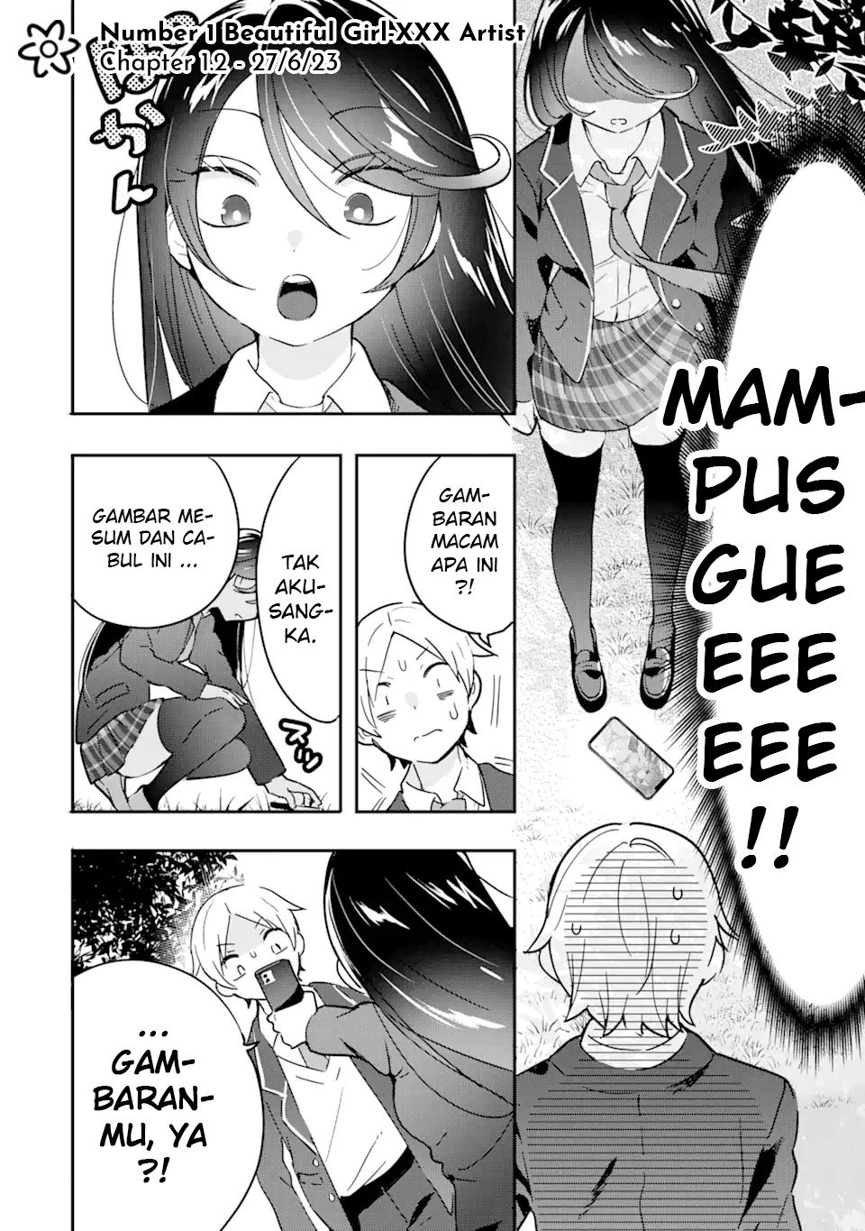 Gakuen 1 no Bishoujo wa x x Eshi no Ore ni Horeteiru!? (The Number 1 Beautiful Girl in the School is in Love With Me, the XXX Artist.)
